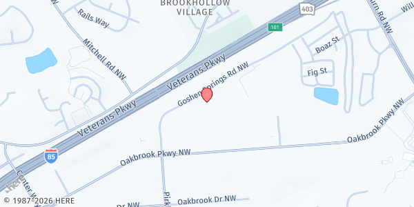 Map showing First Senior Center at 5555 Oakbrook Parkway, Gwinnett Village, GA