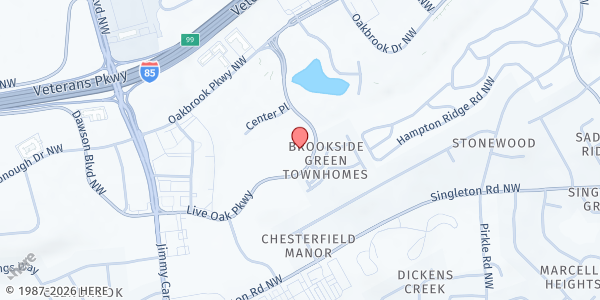 Map showing Senior Community Outreach Center at 5961 Live Oak Parkway, Gwinnett Village, GA