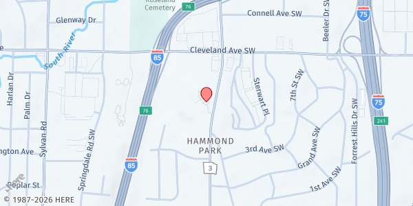 Map showing Each One Teach One - Hammond Park at 2805 Metropolitan Parkway Southwest, Hammond Park, GA