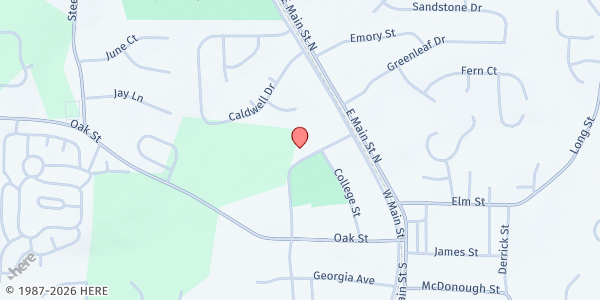 Map showing Hampton Elementary at 10 Central Ave, Hampton, GA
