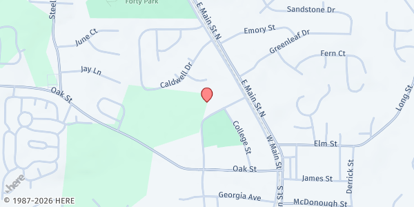 Map showing Hampton Elementary School at 10 Central Ave., Hampton, GA