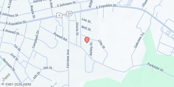 Map showing Anointed Hands Outreach Ministry Inc at 235 Randall Street, Hartwell, GA