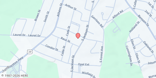 Map showing MedLink Hartwell at 63 W Gibson St, Hartwell, GA