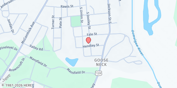 Map showing Faith Deliverance Temple at 23 S. Dooley St., Hawkinsville, GA