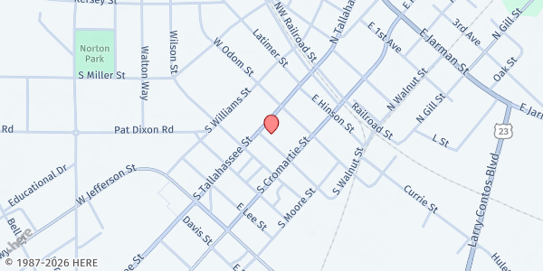 Map showing Hazlehurst First Methodist Church at 41 S. Tallahassee St., Hazlehurst, GA