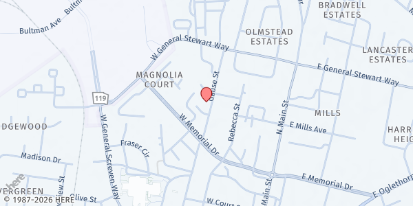 Map showing Bethel AME Church at 233 Gause Street, Hinesville, GA