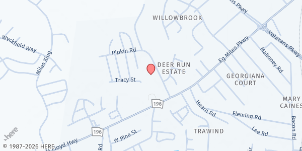 Map showing Fostering Care and Hope at 1301 Pipkin Road, Hinesville, GA