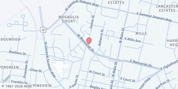 Map showing Liberty County Manna House at 244 West Memorial Drive, Hinesville, GA