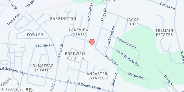 Map showing Victory Deliverance Worship Center at 715 Courtland Drive, Hinesville, GA