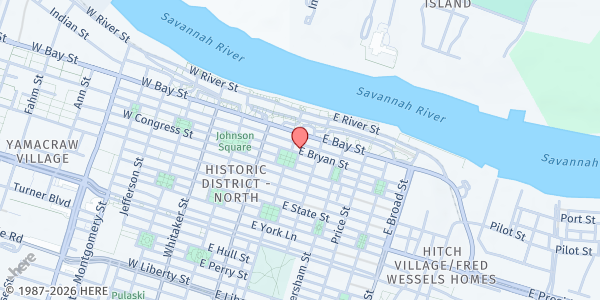 Map showing Emmaus House at 18 Abercorn Street, Historic District - North, GA