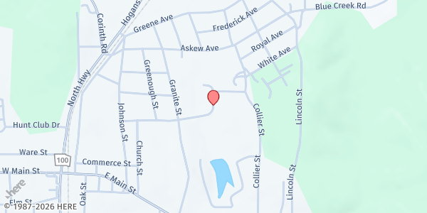 Map showing God's Bread Basket at 407 Church St., Hogansville, GA