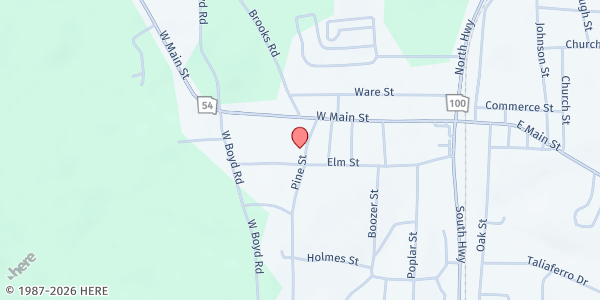 Map showing St. Mary UMC - Hogansville at 100 Pine St., Hogansville, GA