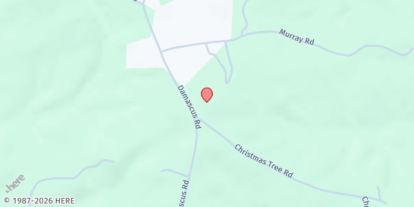 Map showing Damascus Baptist Church at 1526 Damascus Rd., Homer, GA