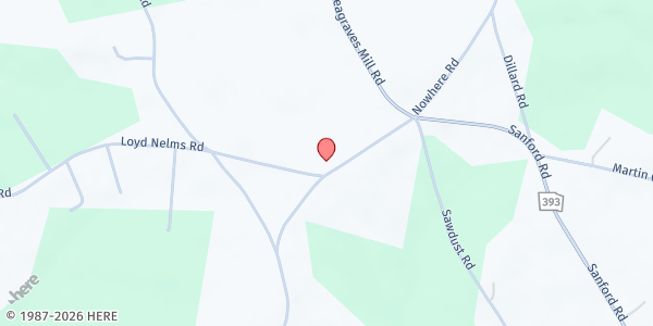 Map showing Gordon's Chapel UMC at 6625 Nowhere Rd., Hull, GA