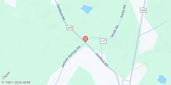 Map showing Legacy Baptist Church at 1850 Helican Springs Rd., Hull, GA