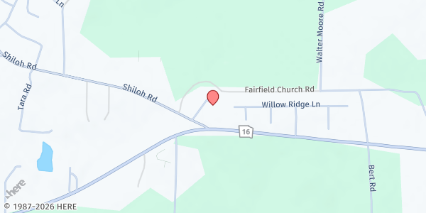 Map showing Rising Star Missionary Baptist Church at 1644 Highway 16 W, Jackson, GA