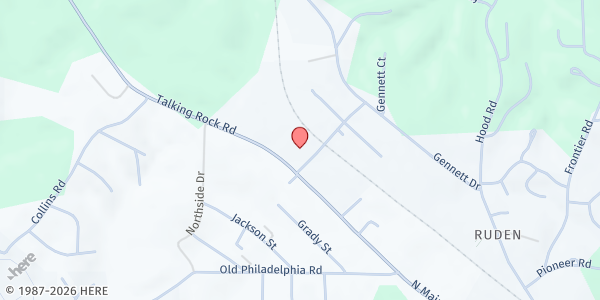 Map showing North Georgia Community Action Agency - Food Pantry at 1344 Talking Rock Rd., Jasper, GA