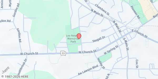 Map showing Pickens County Senior Citizens Center at 400 Stegall Dr., Jasper, GA
