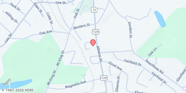 Map showing Jackson County Family Connection at 456 Athens St., Jefferson, GA