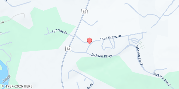 Map showing Jackson County Senior Center at 151 Stan Evans Dr., Jefferson, GA