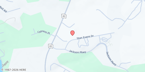 Map showing Jackson County Senior Center at 151 Stan Evans Dr., Jefferson, GA