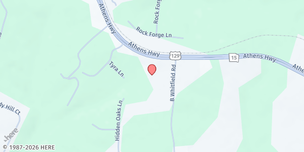 Map showing Poplar Spring Baptist Church at 4214 Athens Hwy, Jefferson, GA