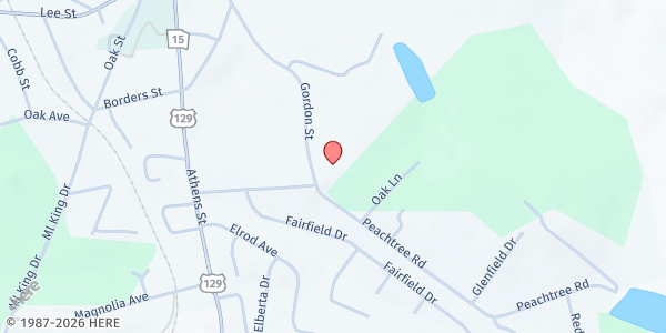 Map showing St Paul First Baptist Church - Jefferson at 573 Gordon Street, Jefferson, GA