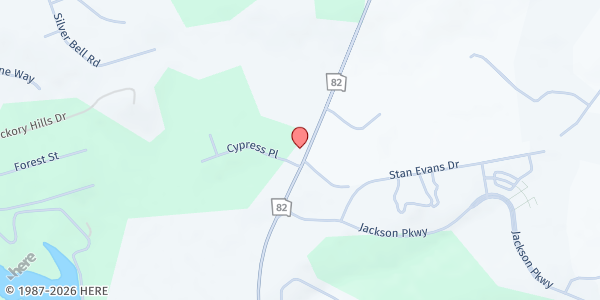 Map showing Street Love Ministries at 1271 Hwy 82 North, Jefferson, GA