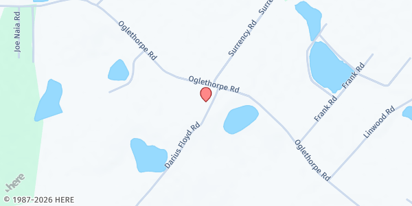 Map showing Blanton Grove Church of God at 4497 Oglethorpe Road, Jesup, GA