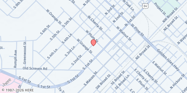 Map showing Tabitha's Place at 247 S. 2nd St, Jesup, GA