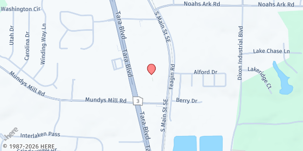 Map showing Divine Faith Ministries - Joseph's Warehouse at 9800 Tara Blvd., Jonesboro, GA