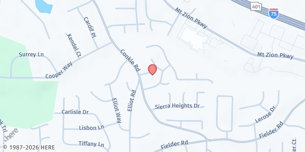 Map showing Generation of Hope Personal Care Home at 2388 Opal Drive, Jonesboro, GA