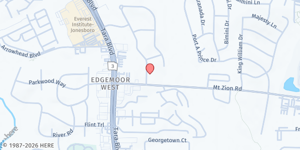 Map showing Rehoboth Empowerment Center at 674 Mount Zion Road, Jonesboro, GA