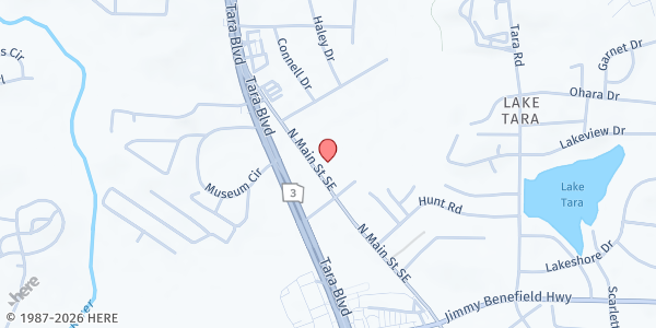 Map showing Techlink 360 at 7734 North Main Street, Jonesboro, GA