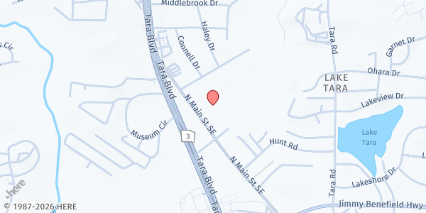 Map showing The Nehemiah Project Outreach Ministries at 7718 N. Main St. Unit G, Jonesboro, GA