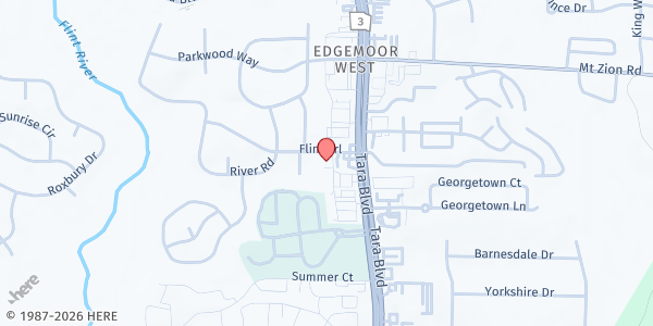 Map showing Tyler Alexander International Foundation at 521 Flint Trail, Jonesboro, GA