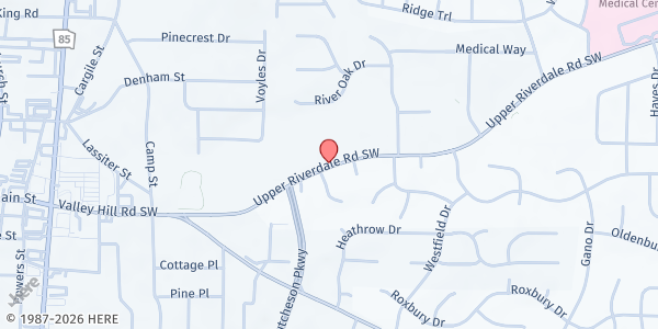 Map showing United Senior Center Inc at 335 Upper Riverdale Road, Jonesboro, GA