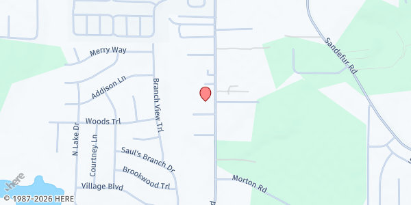 Map showing Oak Level Missionary Baptist Church at 439 Lake Joy Rd., Kathleen, GA