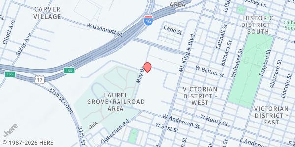 Map showing BETHLEHEM MISSIONARY BAPTIST Church at 1008 May Street, Kayton/Frazier Area, GA