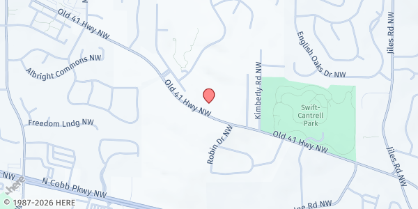 Map showing Cobb Vineyard Church Food Pantry at 3206 Old 41 Hwy. NW, Kennesaw, GA