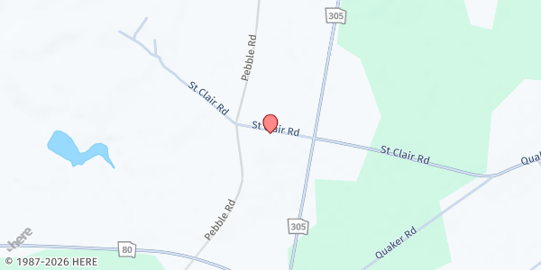 Map showing Brushy Creek Christian Church at 430 St Clair Rd., Keysville, GA