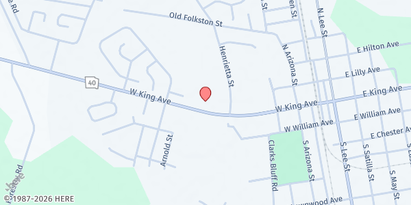 Map showing Ravens of Elijah Food Ministries, Inc at 130 Scrubby Bluff Rd., Kingsland, GA