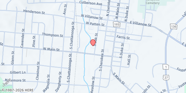 Map showing LaFayette Housing Authority at 300 Oak St, LaFayette, GA