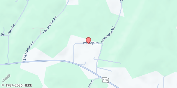 Map showing Mt. Zion Baptist Church Food Bank at 260 Wesley Rd., LaFayette, GA