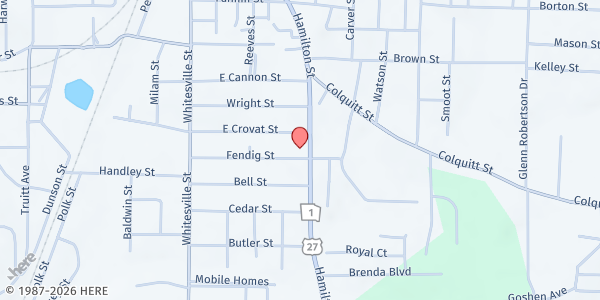 Map showing Leete Hill UMC at 810 Hamilton Rd., LaGrange, GA