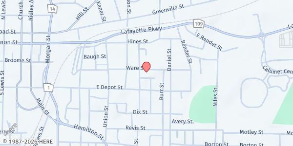 Map showing New Beginning Missionary Baptist Church at 506 Ware St., LaGrange, GA