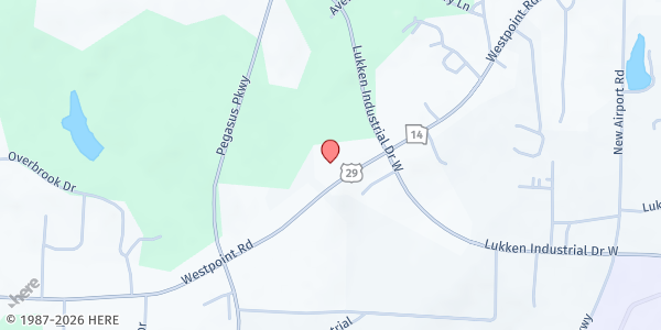 Map showing Western Heights Baptist Church at 2382 W. Point Rd., LaGrange, GA