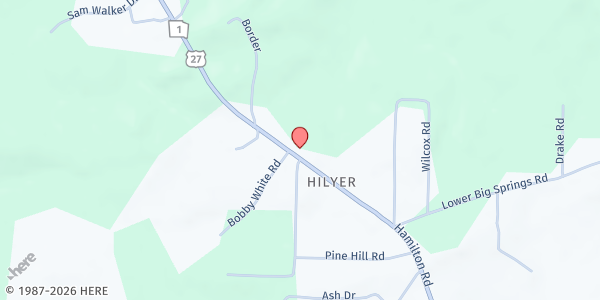 Map showing Word of Faith Ministries at 2747 Hamilton Rd., LaGrange, GA