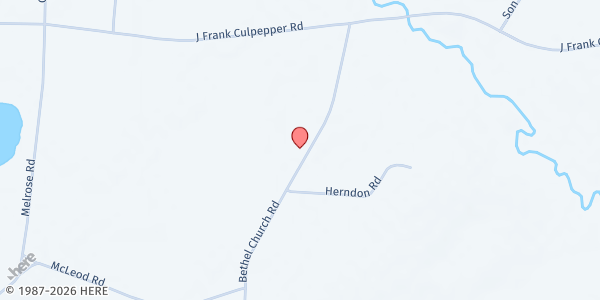 Map showing Bethel Church of God at 234 Bethel Church Rd., Lake Park, GA