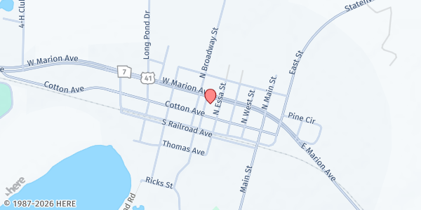 Map showing Lake Park United Methodist Church - Missions at 412 West Cotton Avenue, Lake Park, GA